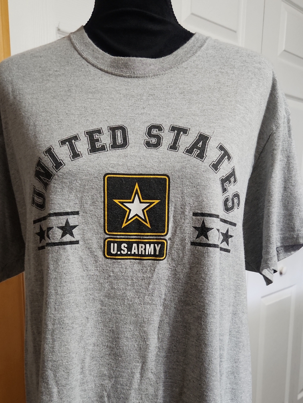 Port and Company Gray U.S. Army Short Sleeve Tee with Black & Gold Logo